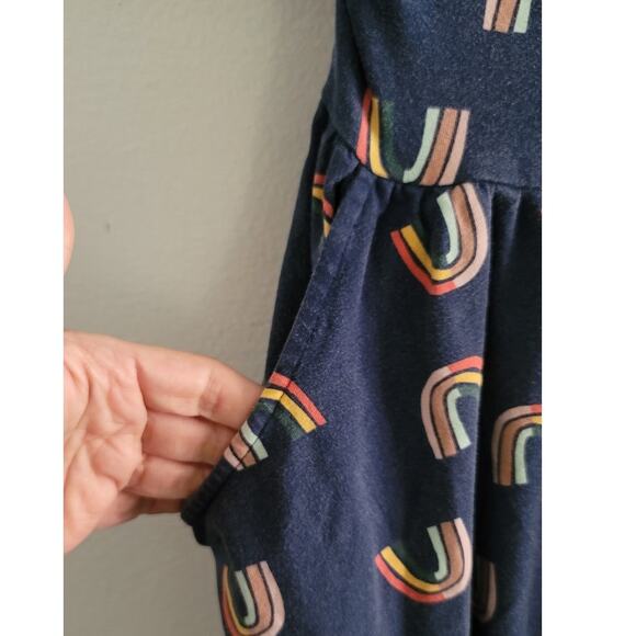 Hanna Andersson Rainbow Skater Dress with Pockets 60363 Blue Multi 100cm 4 - Picture 6 of 7